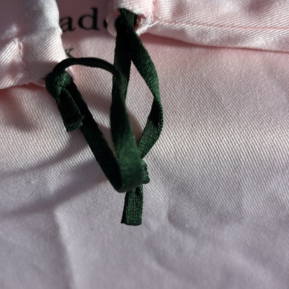 NWOT Extra Large Pink Kate Spade Dust Bag with Green Draw Strings - Picture 3 of 3